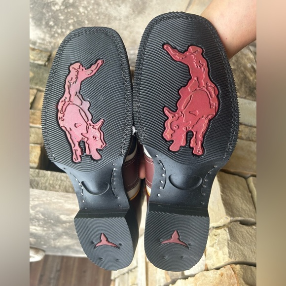 Western Cowboy Mens Boots full grain hide leather square tipSz-28 (US 9.5) locBB - Picture 8 of 10